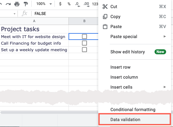 How to Add a Checkbox in Google Sheets