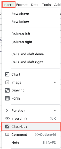 How to Add a Checkbox in Google Sheets