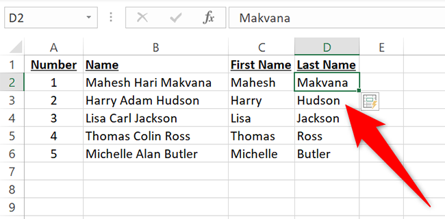 How to Separate First and Last Names in Microsoft Excel