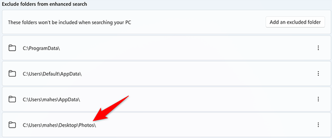 How to Hide Specific Folders From Search Results in Windows 11