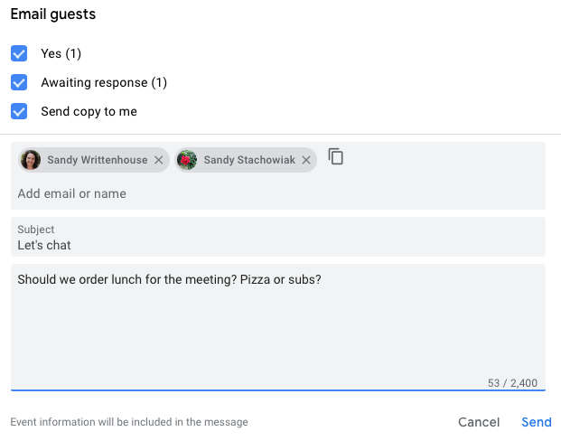 How to Quickly Email Google Calendar Event Guests