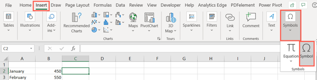 Go to Insert, Symbols, and select Symbols