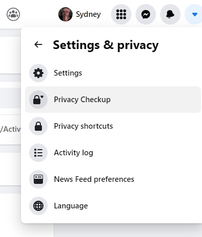 Facebook Privacy Checkup Option