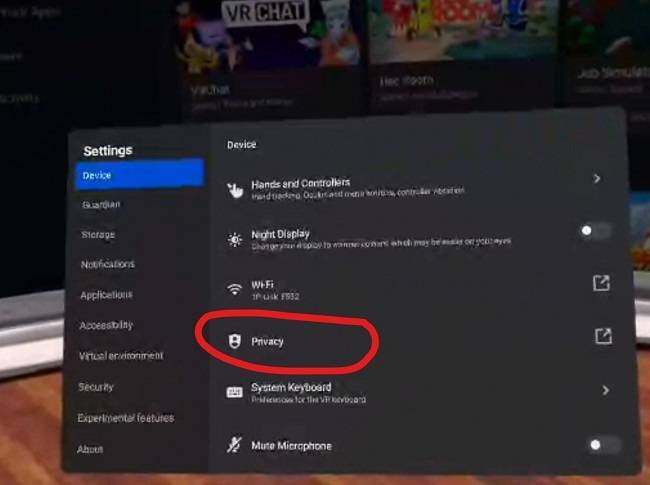 Quest Privacy Settings