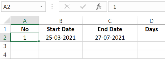 How to Find the Number of Days Between Two Dates in Microsoft Excel