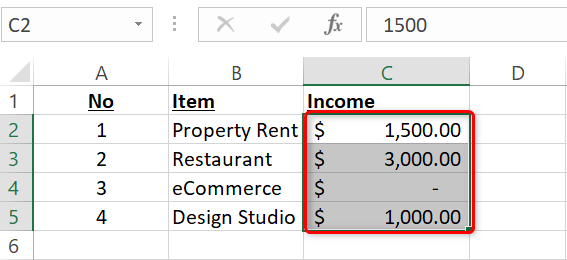 How to Use the Accounting Number Format in Microsoft Excel