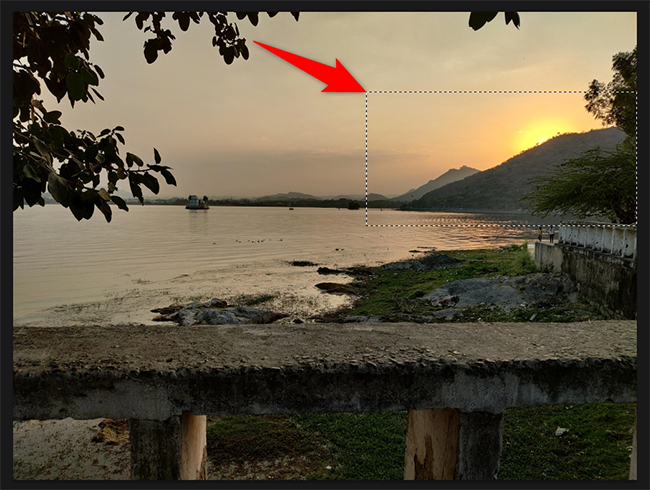 An image with selected area.