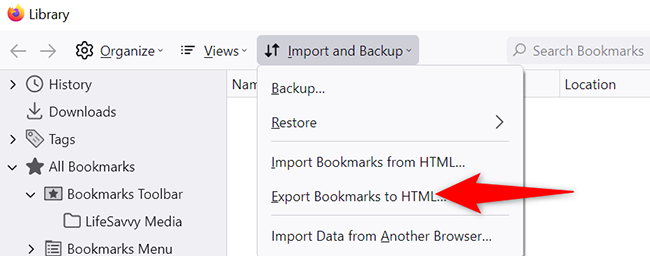 Bookmark Selection Interface Html How to Export Mozilla Firefox Bookmarks