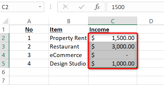 How to Use the Accounting Number Format in Microsoft Excel