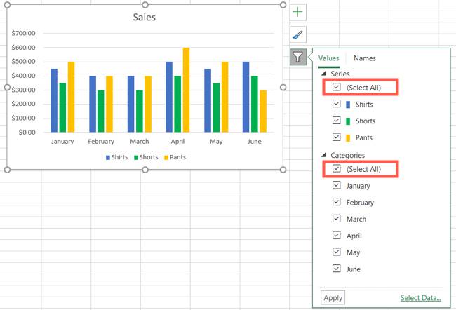 How to Apply a Filter to a Chart in Microsoft Excel