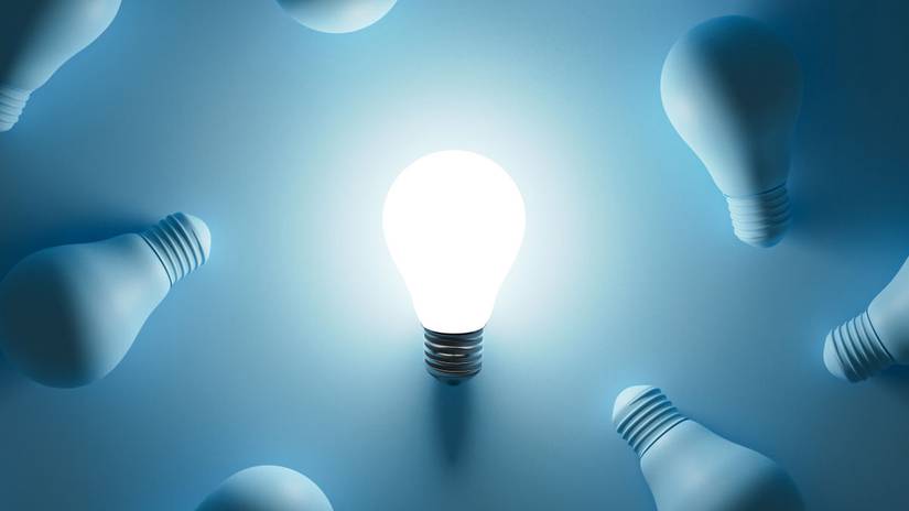 A bright light bulb