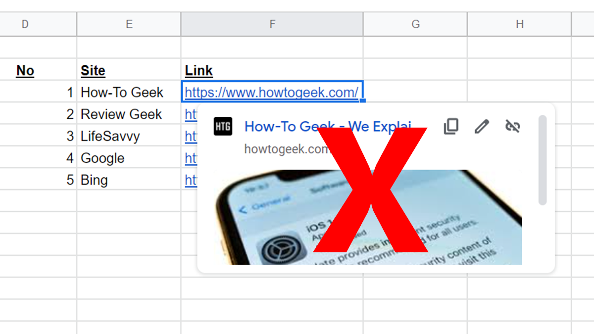 How to Remove Large Link Previews in Google Sheets