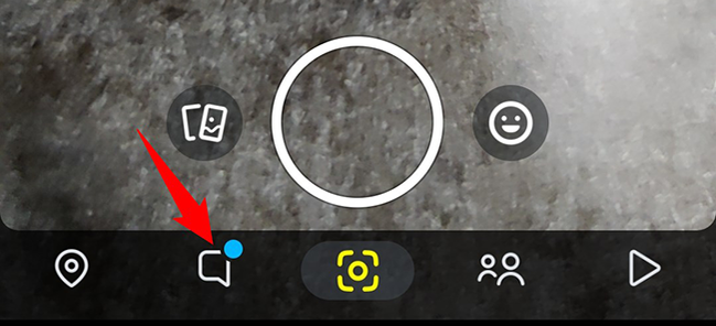 Tap "Chat" at the bottom of Snapchat.