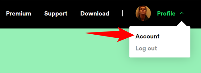 Click Profile > Account on the Spotify site.