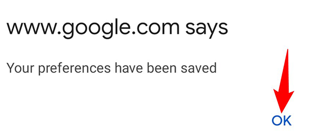 Tap "OK" in the prompt.