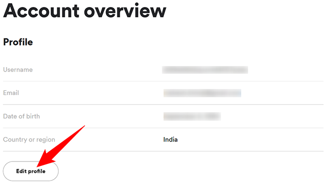 Select &quot;Edit Profile&quot; on the &quot;Account Overview&quot; page.