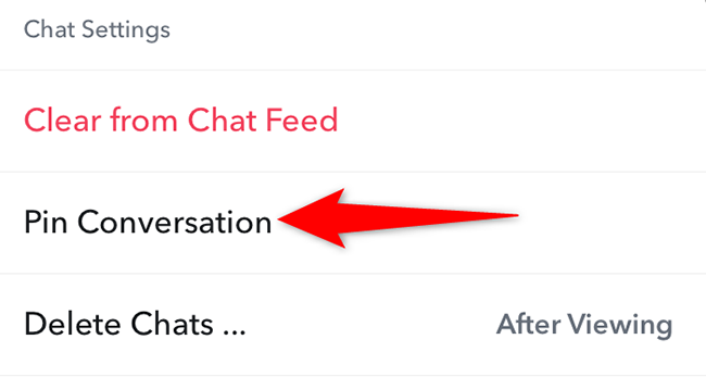 Select "Pin Conversation" from the menu.