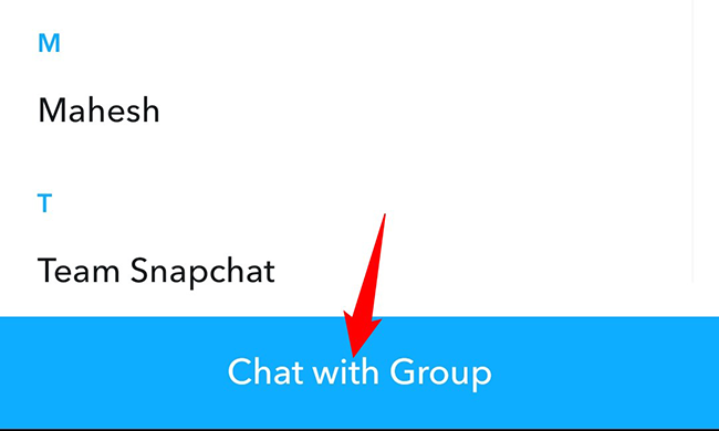 Tap "Chat with Group" at the bottom.