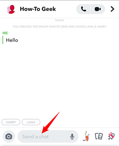 A group chat in Snapchat.