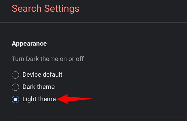 Select "Light Theme."