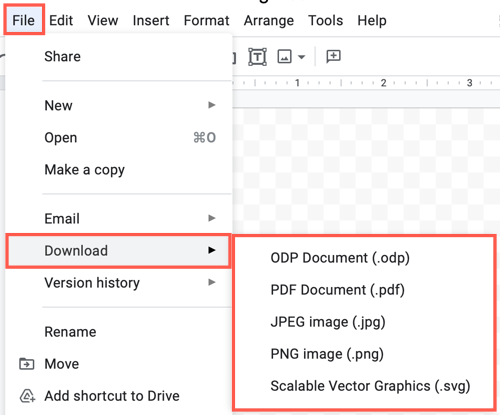 Select File, Download