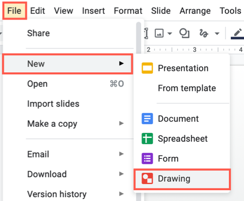 Select File, New, Drawing