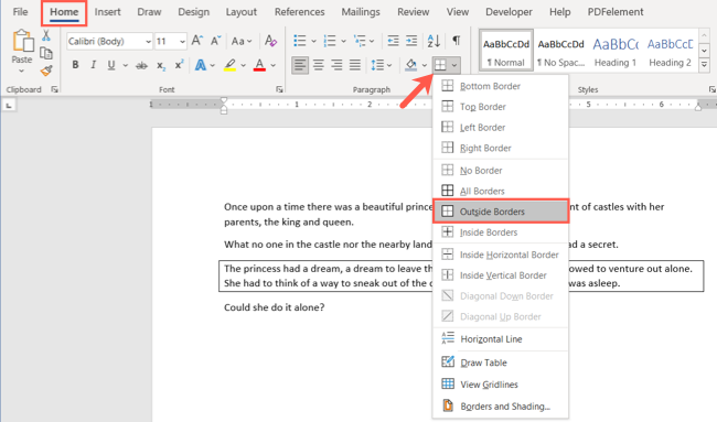 How to Put a Border Around Text in Microsoft Word