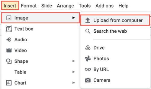 Select File, Upload From Computer