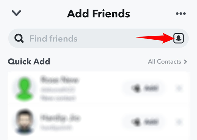 Tap the Snapcode icon.