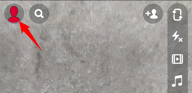 Tap the profile icon in the top-left corner.