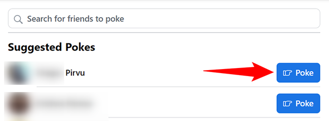 Click "Poke" next to a friend's name.