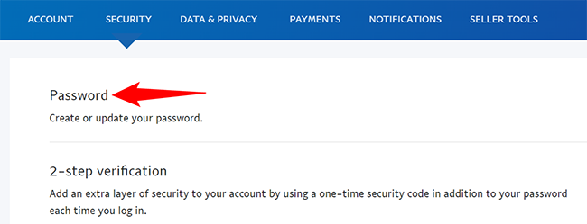 Select "Password" in the "Security" tab.