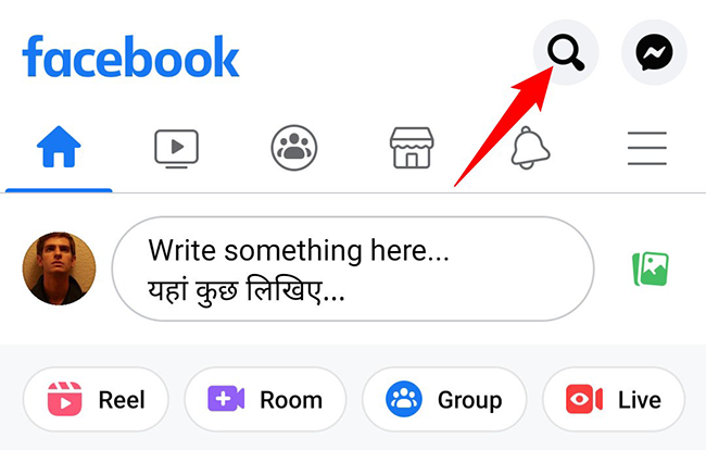 Tap the search icon in the top-right corner.