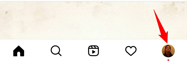 Tap the profile icon in the bottom-right corner.