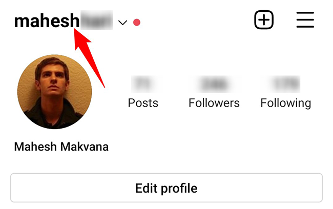 Note the Instagram username.