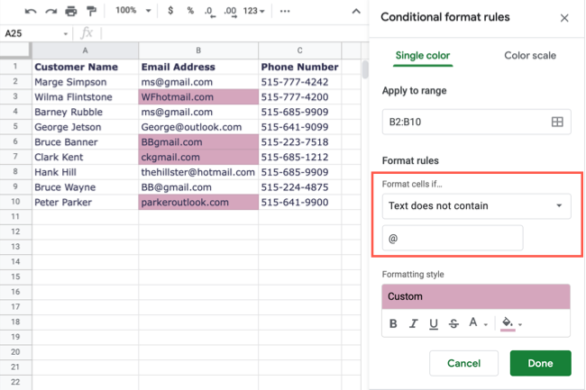 How to Automatically Highlight Certain Text in Google Sheets