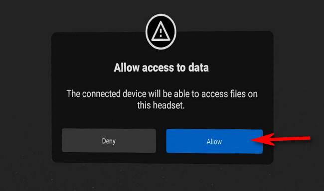 On the "Allow Access to Data" screen, select "Allow."