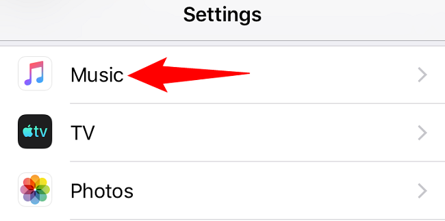 Select "Music" in Settings.