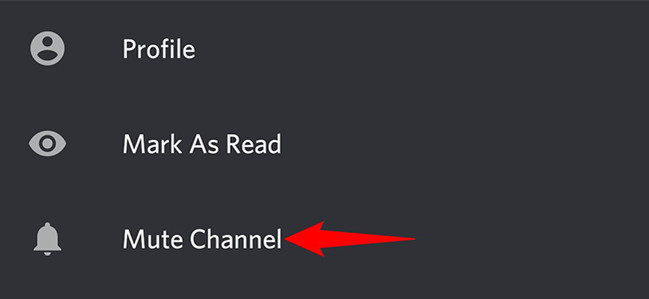 Choose "Mute Channel" from the menu.