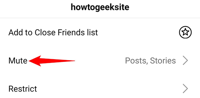 Select "Mute" in the menu.