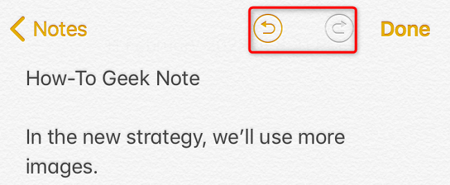 Tap the undo or redo icon at the top.