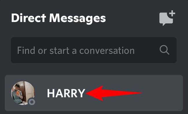 Tap and hold on a user.