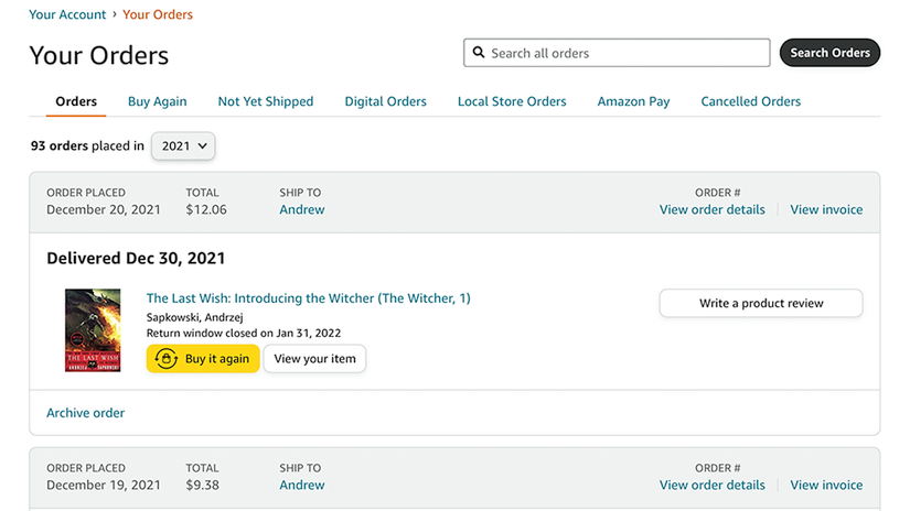 Extreme Amazon Order You Ordered Way Too Much Crap on Amazon Last Year, Here's How To See