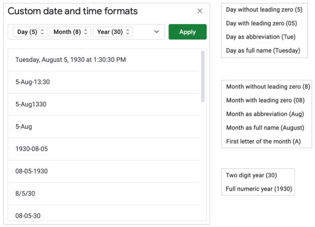 How to Create a Custom Date or Time Format in Google Sheets