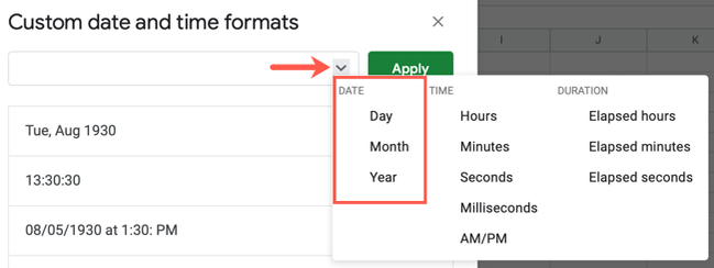 How to Create a Custom Date or Time Format in Google Sheets