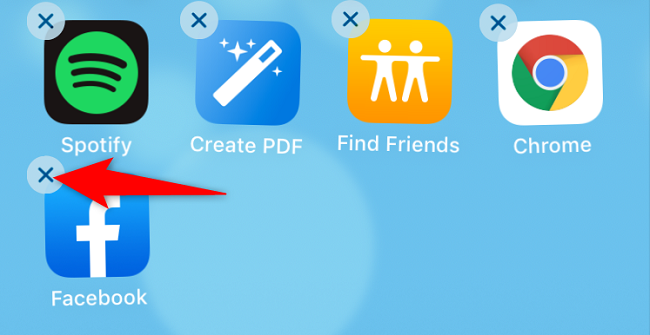 Select "X" in Facebook's top-left corner.