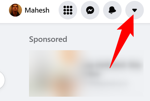 Select the down-arrow icon at the top-right corner.