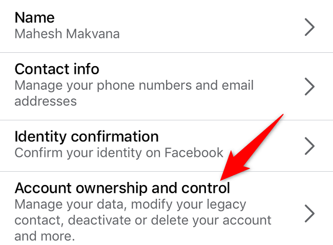 Choose "Account Ownership and Control."