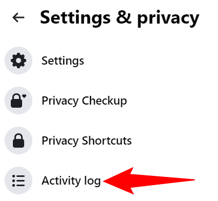 Choose "Activity Log."