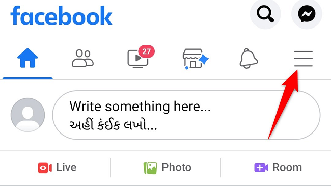 Select the three horizontal lines at the top-right corner.